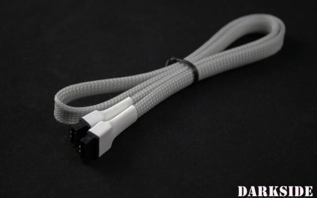60cm (24") SATA 2.0/3.0 7P 180° to 180° cable with latch  - Titanium Gray