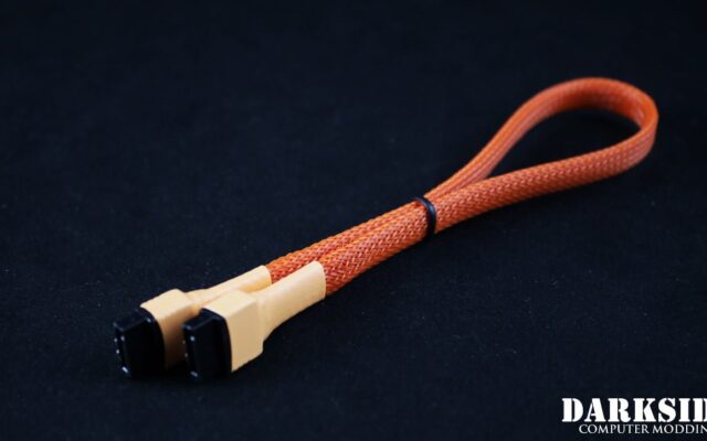 30cm (12") SATA 2.0/3.0 7P 180° to 180° cable with latch  - Orange