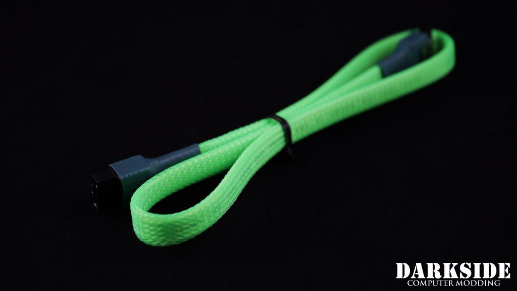 45cm (18") SATA 2.0/3.0 7P 180° to 180° cable with latch  - Green UV