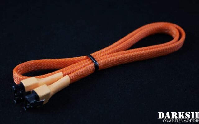 60cm (24") SATA 2.0/3.0 7P 180° to 180° cable with latch  - Orange