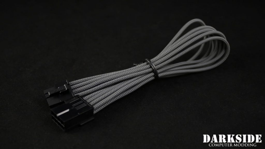 8-Pin PCI-E HSL 12" (30cm) DarkSide Single Braid Cable - Gun Metal