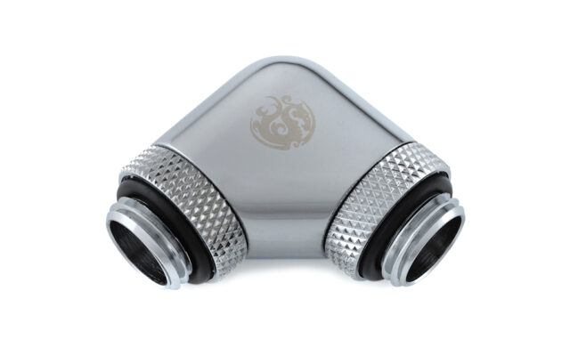 90-Degree With Dual Rotary G1/4" Extender - Silver Shining