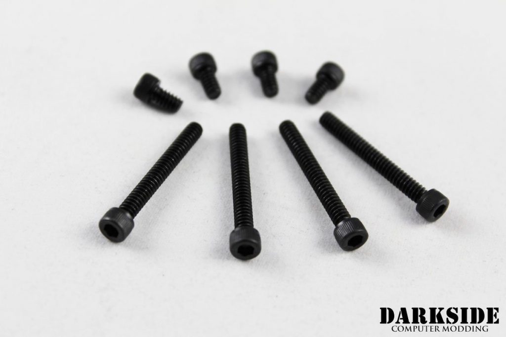 Radiator 6-32 Thumb Screw Set ( 4x 27mm and 4x 5mm) - Black