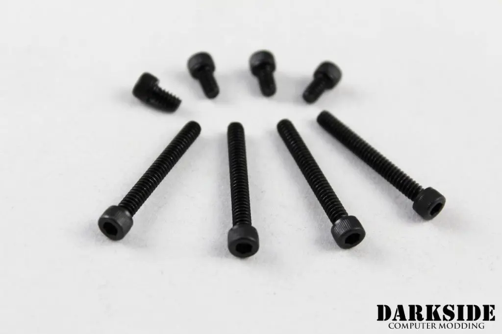 Radiator 6-32 Thumb Screw Set ( 4x 27mm and 4x 5mm) - Black - DazMode Radiator 6-32 Thumb Screw Set ( 4x 27mm and 4x 5mm) - Black - DazMode