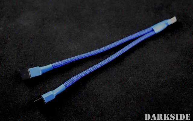 3-pin Dual Fan Power Y-cable Splitter - Dark Blue UV