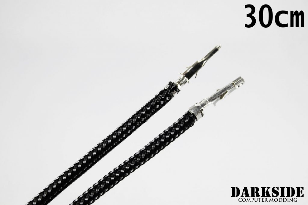 12' (30cm) Male-Female Pre-Sleeved ATX and PCI-E Wire - Black