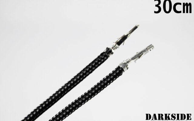 12' (30cm) Male-Female Pre-Sleeved ATX and PCI-E Wire - Black