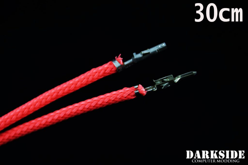 12' (30cm) Male-Female Pre-Sleeved ATX and  PCI-E Wire - Coral Red
