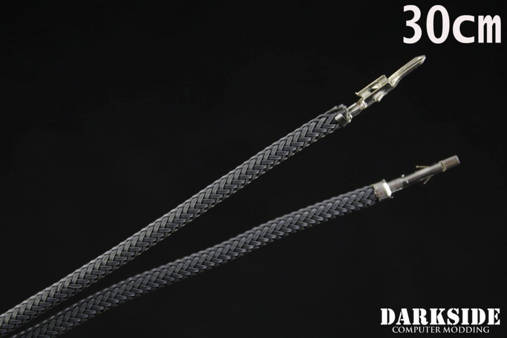 12' (30cm) Male-Female Pre-Sleeved ATX and  PCI-E Wire - Gun Metal