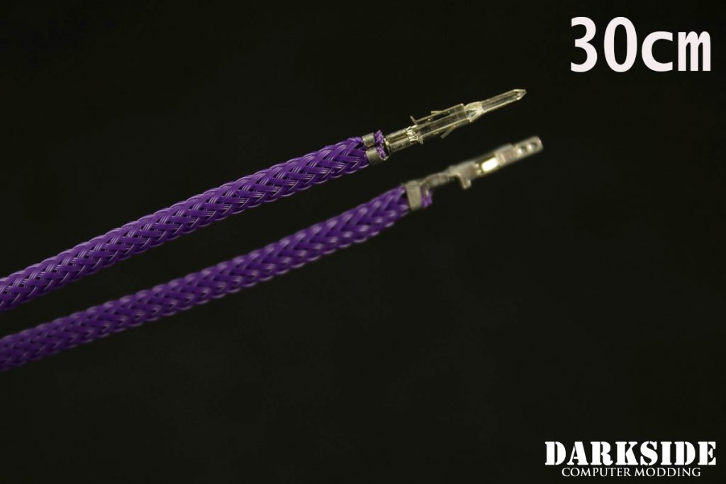 12' (30cm) Male-Female Pre-Sleeved ATX and  PCI-E Wire - Purple