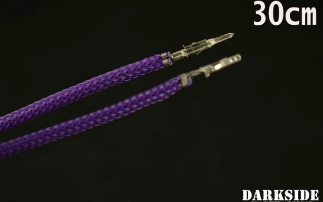 12' (30cm) Male-Female Pre-Sleeved ATX and  PCI-E Wire - Purple