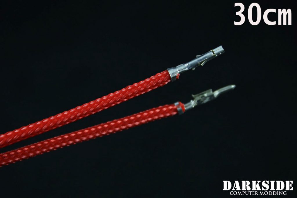 12' (30cm) Male-Female Pre-Sleeved ATX and  PCI-E Wire - Red