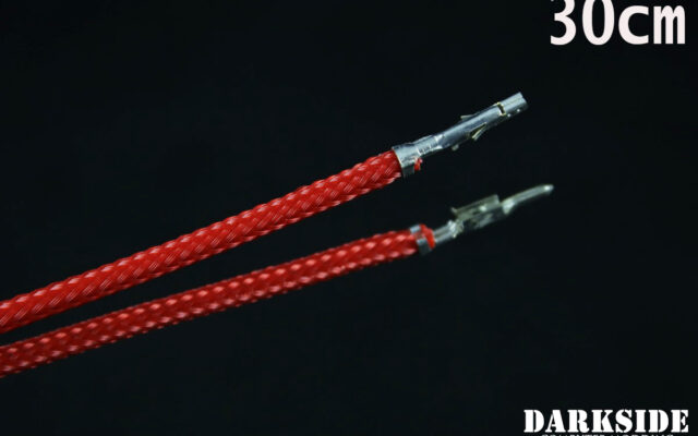 12' (30cm) Male-Female Pre-Sleeved ATX and  PCI-E Wire - Red