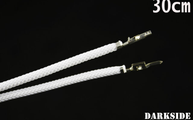 12' (30cm) Male-Female Pre-Sleeved ATX and  PCI-E Wire -White