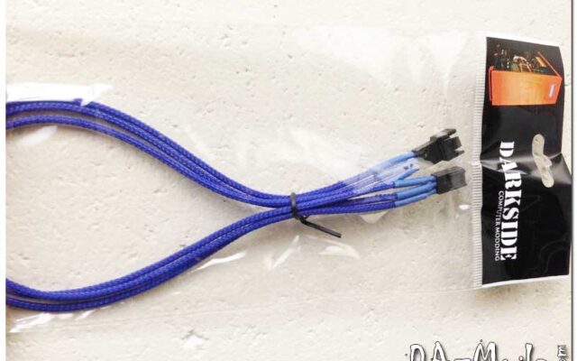 3-Pin 40cm Fan DarkSide Individual Wire Single Braid Cable - Dark Blue