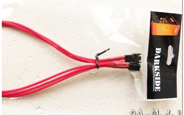 3-Pin 40cm Fan DarkSide Individual Wire Single Braid Cable - Red