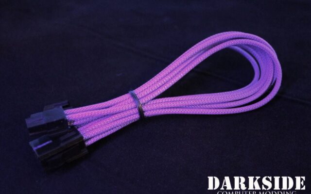 4+4 EPS 12" (30cm) HSL DarkSide Single Braid MF Cable - Purple UV