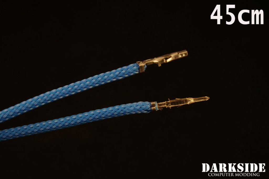 17.5' (45cm) Male-Female Pre-Sleeved ATX and  PCI-E Wire - Aqua Blue