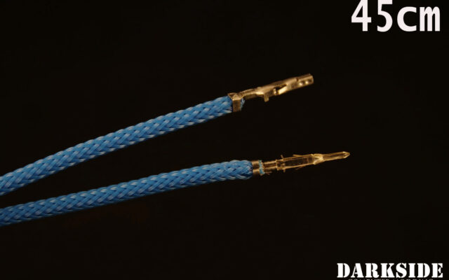 17.5' (45cm) Male-Female Pre-Sleeved ATX and  PCI-E Wire - Aqua Blue