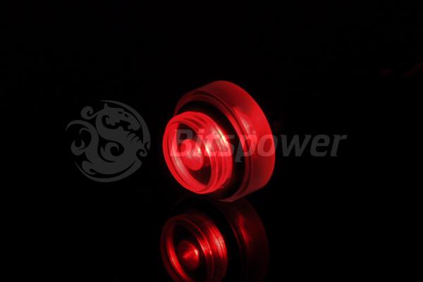 G1/4" Crystal Lighting Stop Fitting Module W/ 4PIN Wired LED - RED