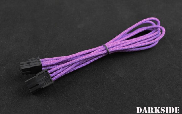 6-Pin PCI-E DarkSide HSL Single Braid MF Cable - Purple UV