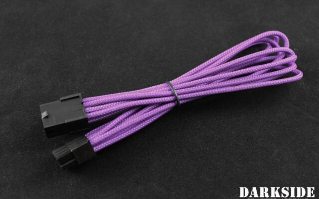 8-Pin PCI-E DarkSide HSL Single Braid MF Cable - Purple UV