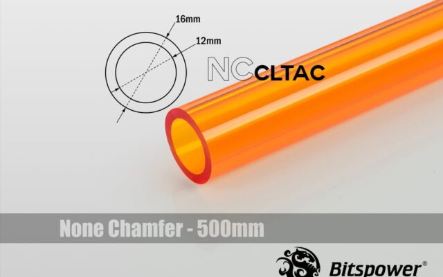Crystal Link (Acrylic) Tube 16mm OD - 1m length - Orange  (won't ship outside Canada)