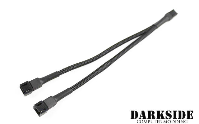 3-pin Dual Fan Power Y-cable Splitter - Jet Black