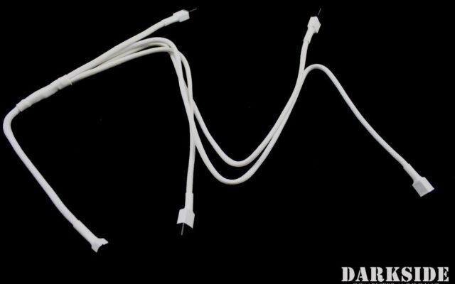3-pin QUAD Radiator Standard Fan Power Y-cable Splitter - White