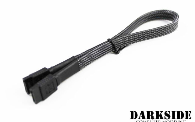 30cm (12") SATA 2.0/3.0 7P 180° to 180° cable with latch  - Graphite Metallic