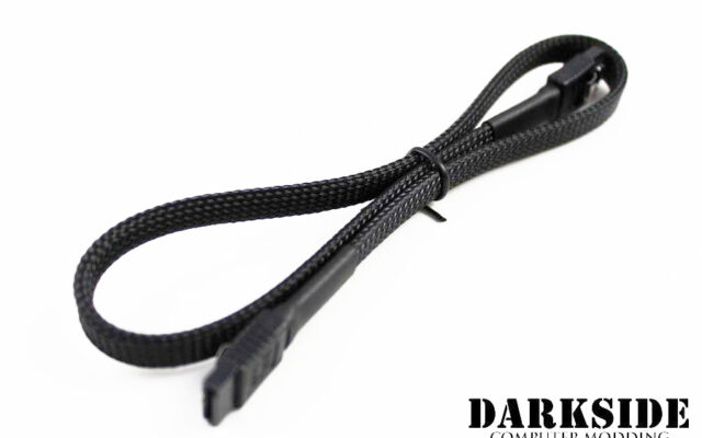 45cm (18") SATA 2.0/3.0 7P 180° to 180° cable with latch  - Jet Black