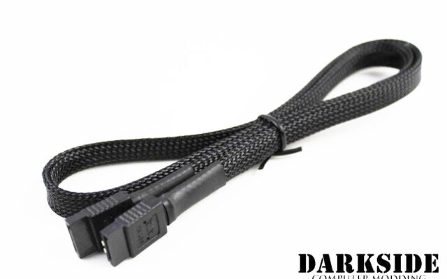 60cm (24") SATA 2.0/3.0 7P 180° to 180° cable with latch  - Jet Black