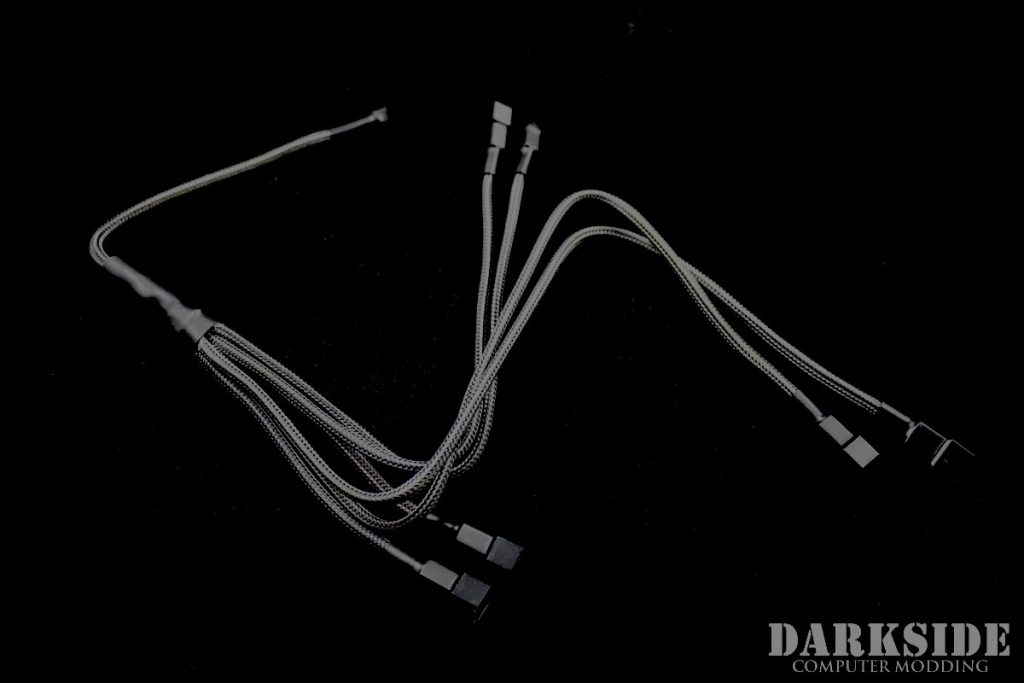 3-pin TRIPLE PUSH-PULL Radiator Fan Power Y-cable Splitter (6x fans) - Graphite Metallic