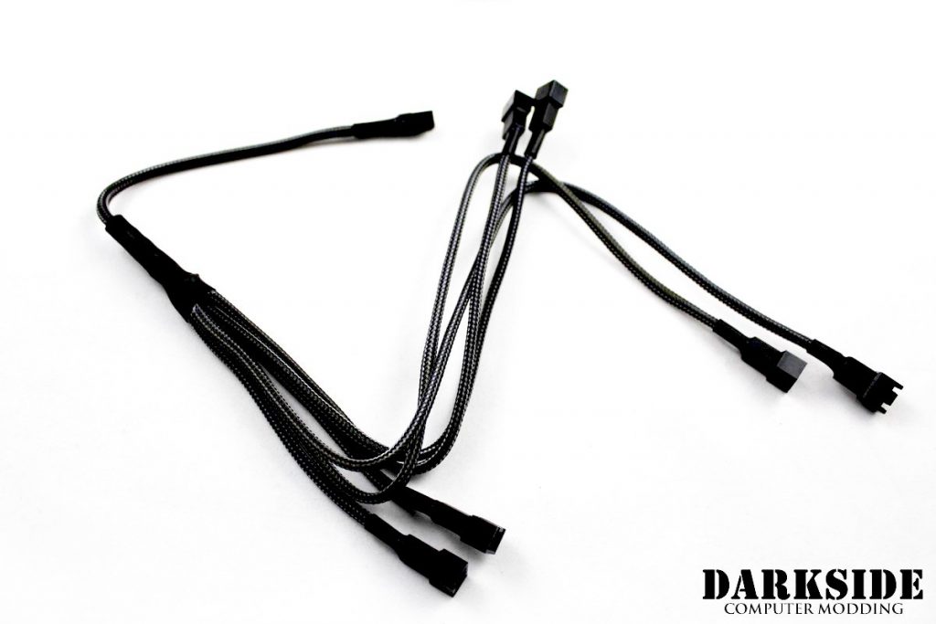 3-pin TRIPLE PUSH-PULL Radiator Fan Power Y-cable Splitter (6x fans) - Graphite Metallic - Image 4