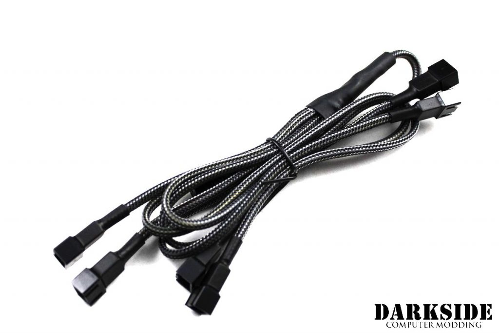 3-pin TRIPLE PUSH-PULL Radiator Fan Power Y-cable Splitter (6x fans) - Graphite Metallic - Image 3