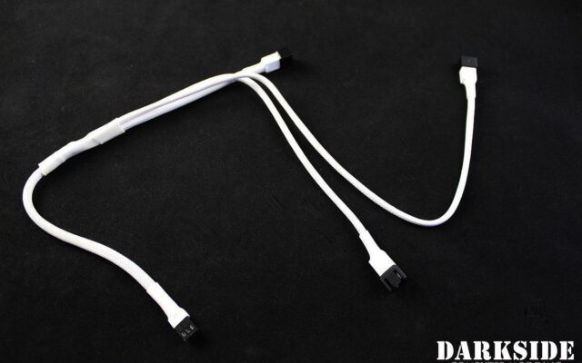 3-pin TRIPLE Radiator Standard Fan Power Y-cable Splitter - White