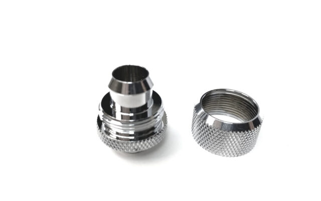DarkSide 3/8"ID - 5/8"OD Straight Compression Fitting - Chrome Ver2