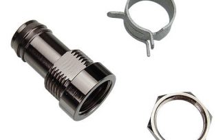 Panel Mount, 3/8" Single Barb - G1/4 "F" - Nikel