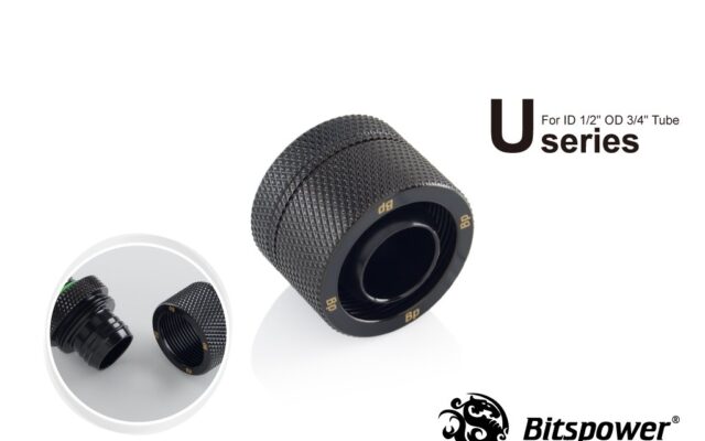 Bitspower G1/4" Matt Black Compression Fitting CC5 Ultimate For ID 1/2” OD 3/4” Tube