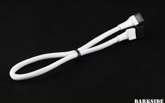 4-Pin 30cm (12″) M/F PWM Fan Sleeved Cable – White