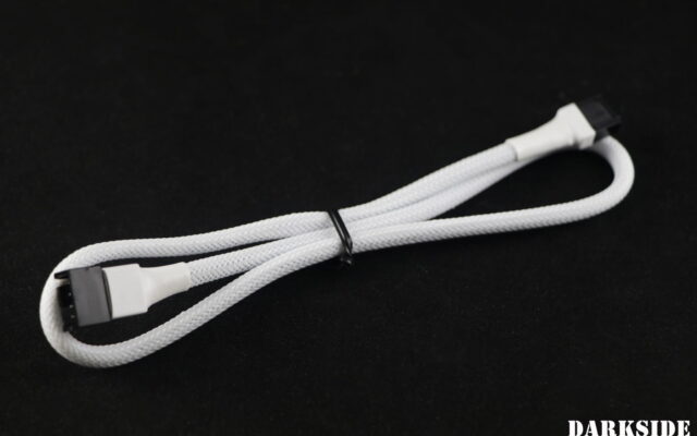 4-Pin 50cm (19.5″) M/F PWM Fan Sleeved Cable – White