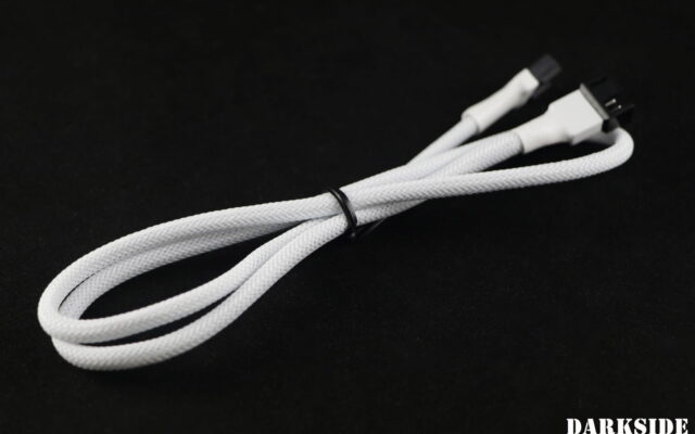 4-Pin 70cm (27″) M/F PWM Fan Sleeved Cable – White