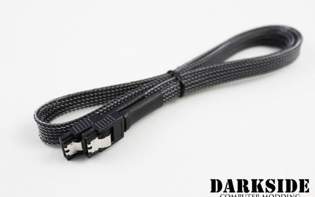 60cm (24") SATA 2.0/3.0 7P 180° to 90° cable with latch  - Graphite Metallic