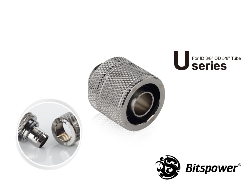 Black Sparkle Bitspower G1/4 to 3/8 Barb Fitting for Soft Tubing 4-Pack 