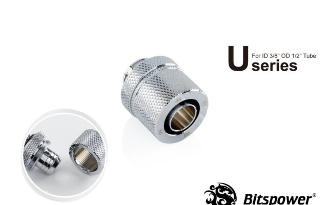 Bitspower 3/8"-1/2" Silver Shining Compression Fitting CC2 Ultimate