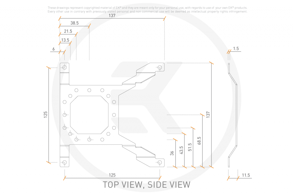 EK-Loop Uni Pump Reservoir Bracket - 140mm - Image 2