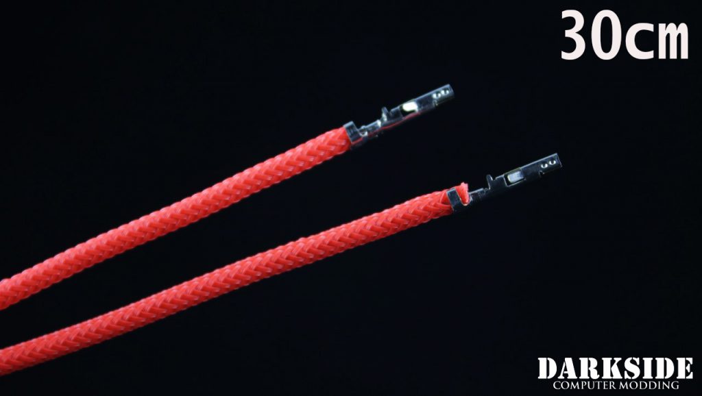 12' (30cm) Female-Female Pre-Sleeved ATX and  PCI-E Wire - Coral