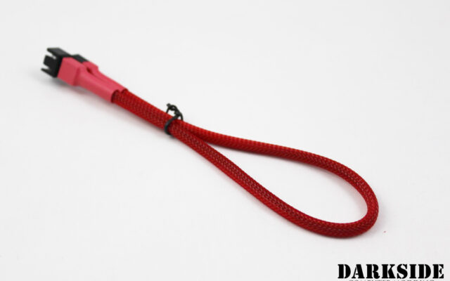 3-Pin 30cm (12") M/F Fan Sleeved Cable - Red