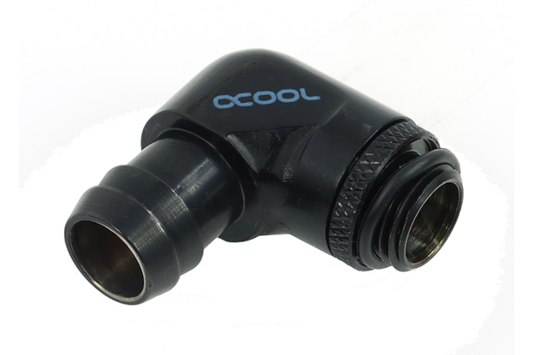 Alphacool HF 13mm (1/2") barbed fitting 90° revolvable G1/4 with O-Ring - deep black