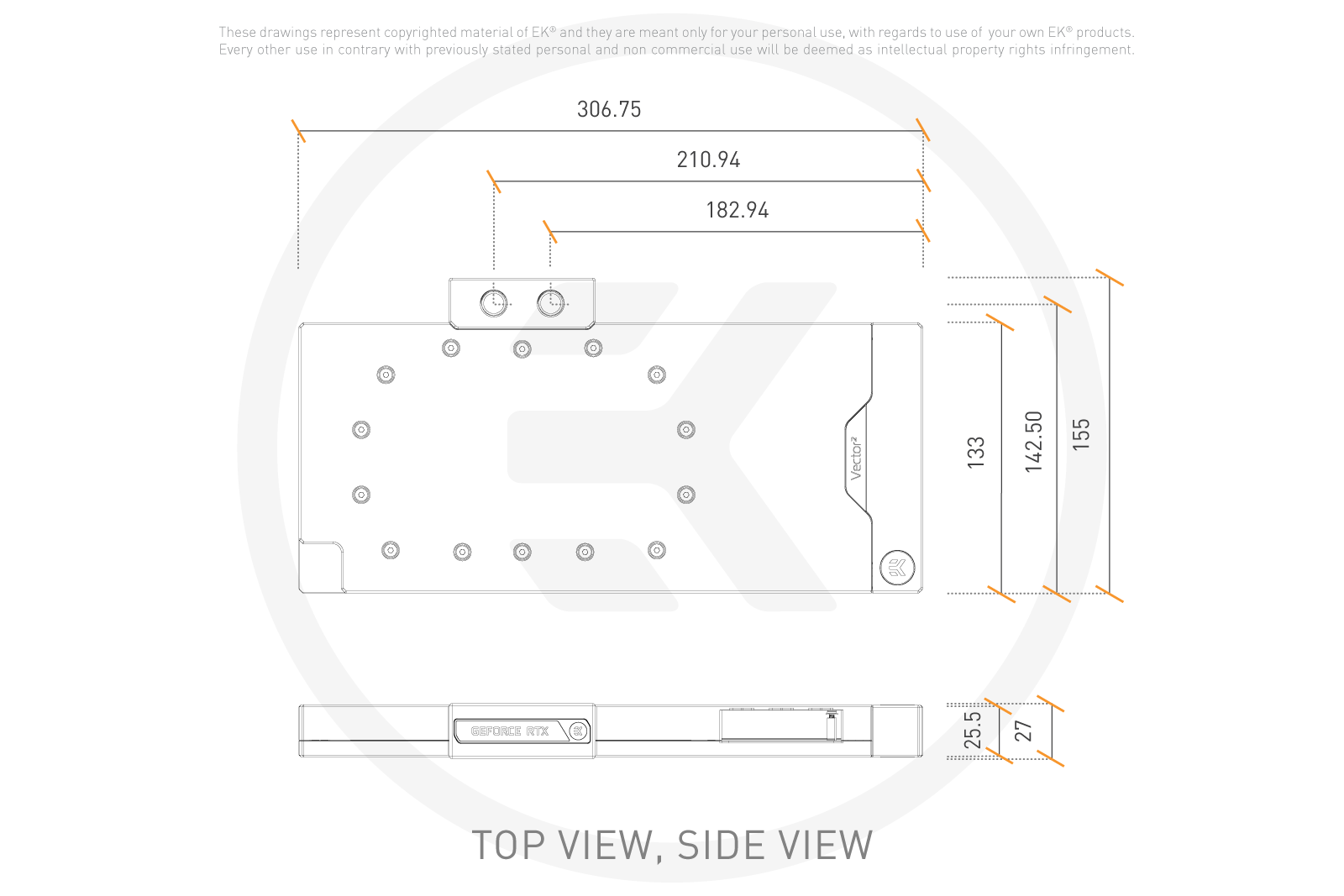 EK-Quantum Vector² Strix RTX 3070 Ti D-RGB - Nickel + Plexi – EK